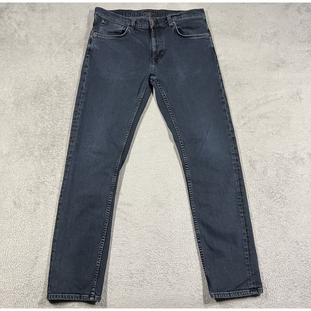 Nudie Jeans Co Mens 36x32 Blue Lean Dean Skies Stretch